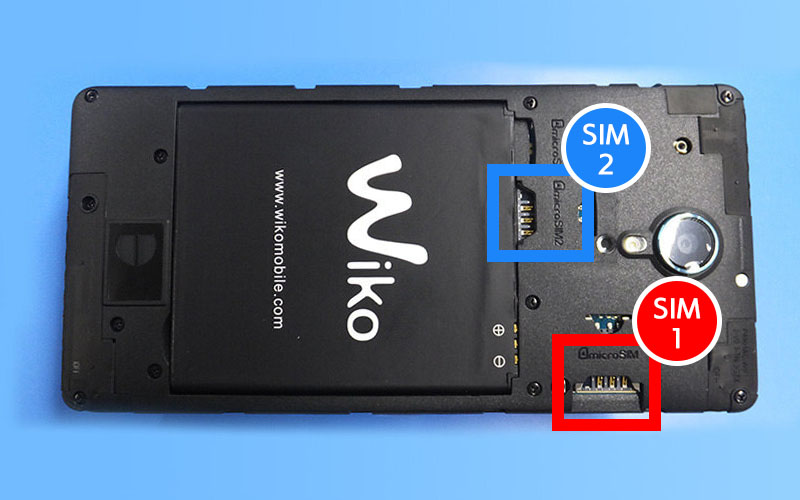 説明図：SIMカード挿入位置を示した図